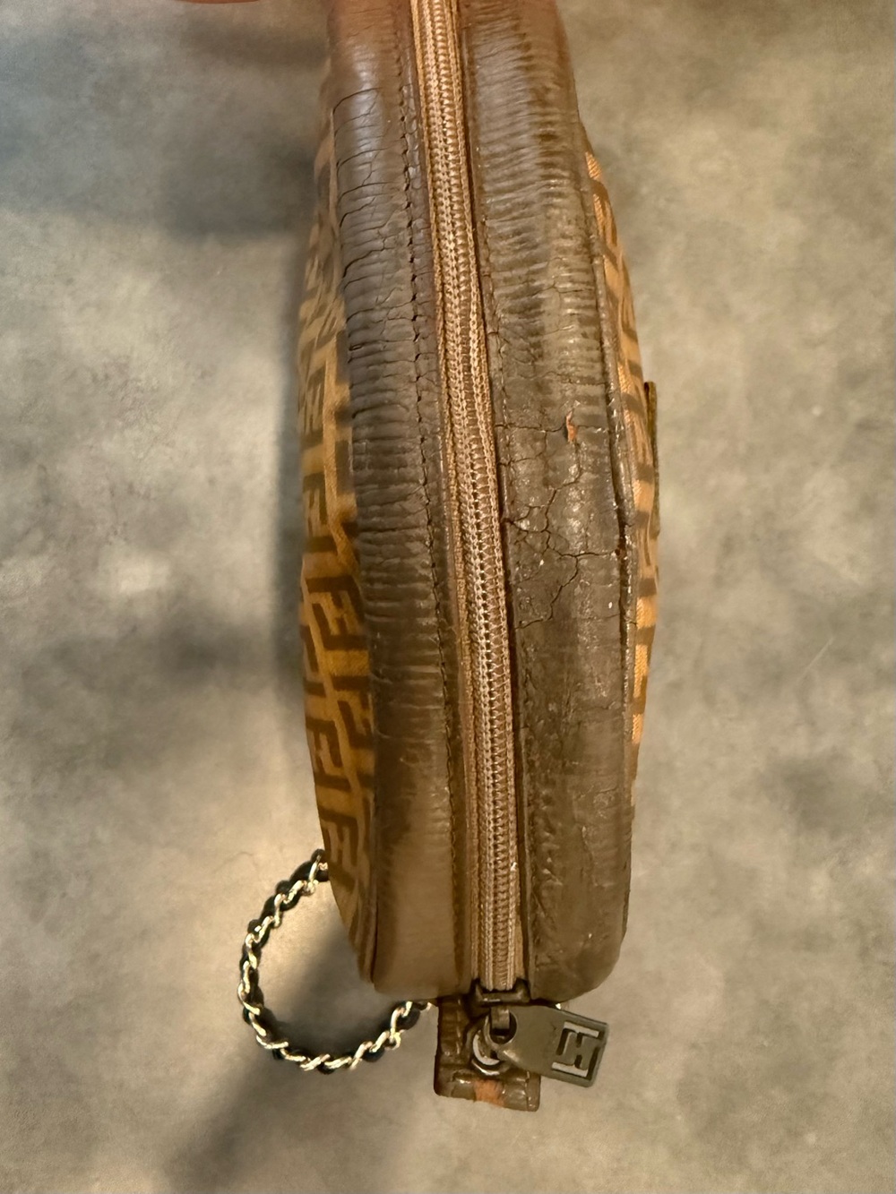 Fendi Vintage Zucca FF Bag with Chain Wristlet Strap - Picture 6 of 13